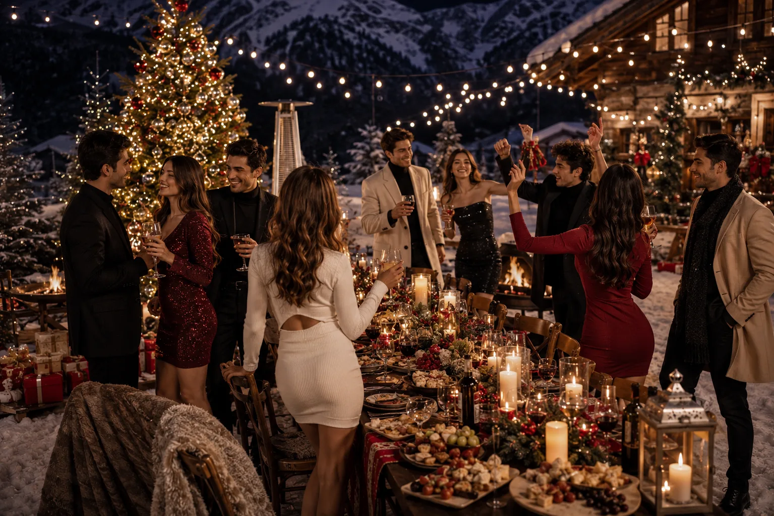 Christmas luxury dinner party celebration