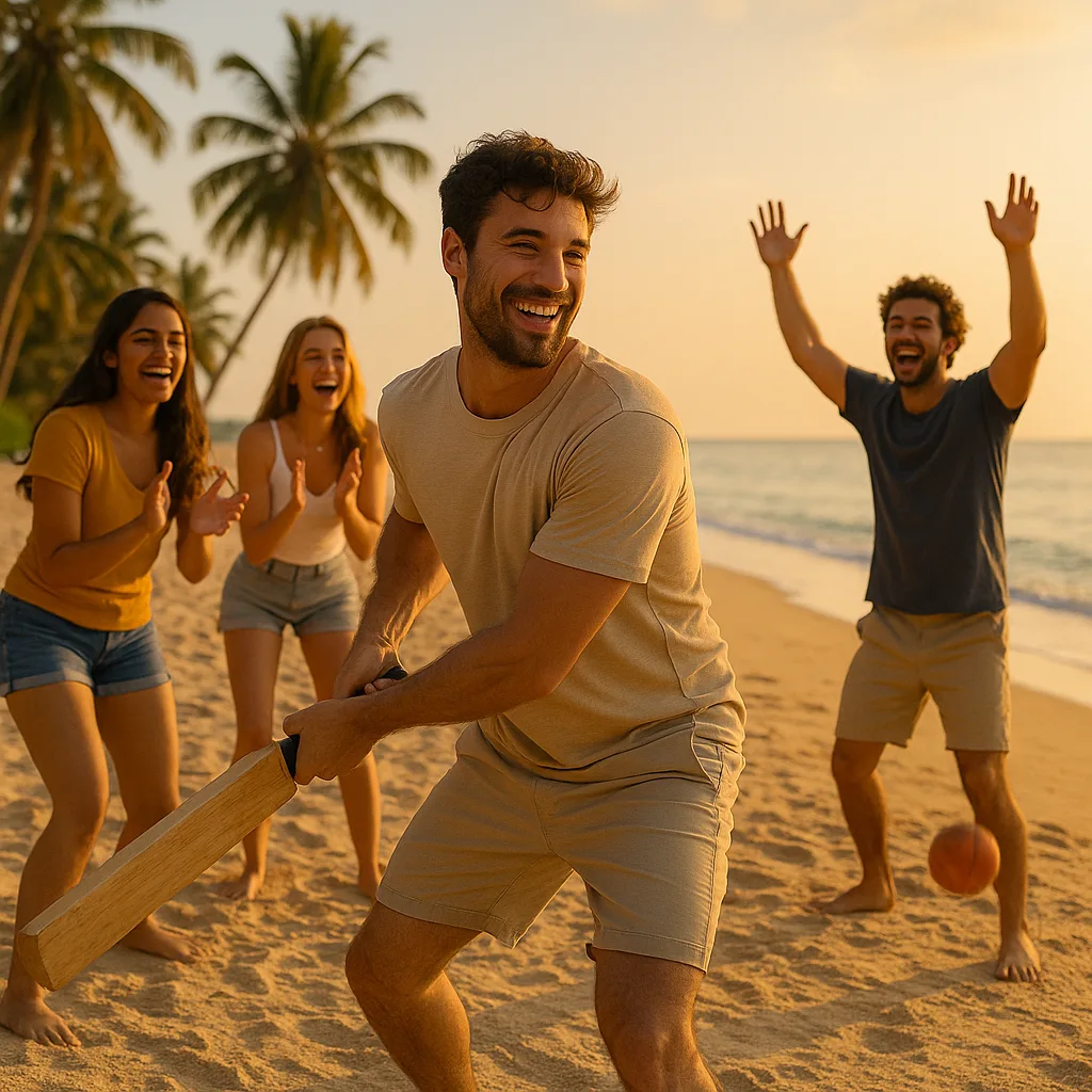 friends playing gully cricket