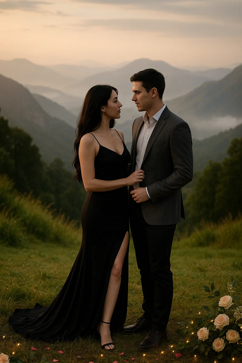 romantic couple doing pre wedding shot