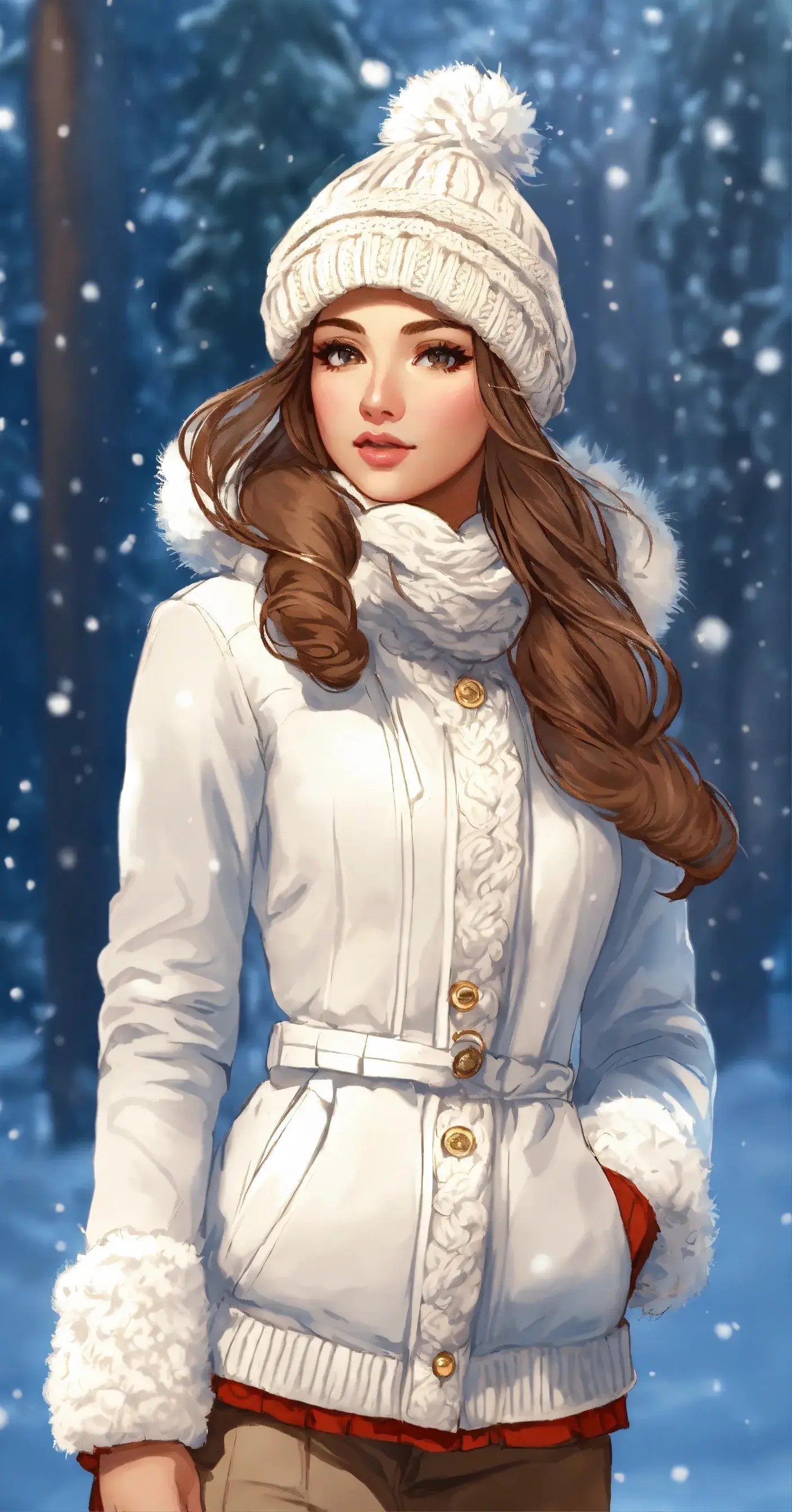 snow image of girl
